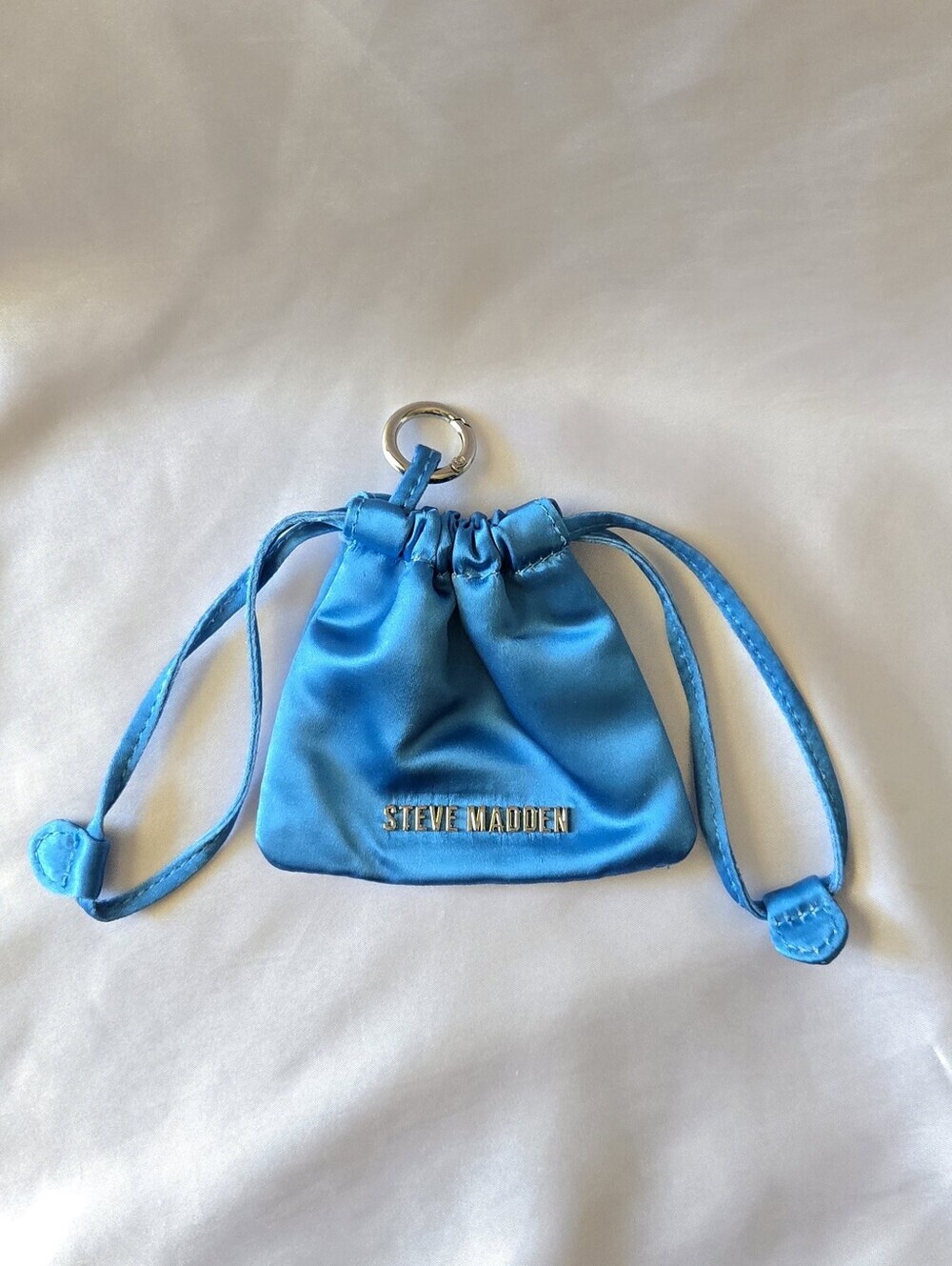 Steve Madden Blue Satin Drawstring Mini Pouch NWOT
